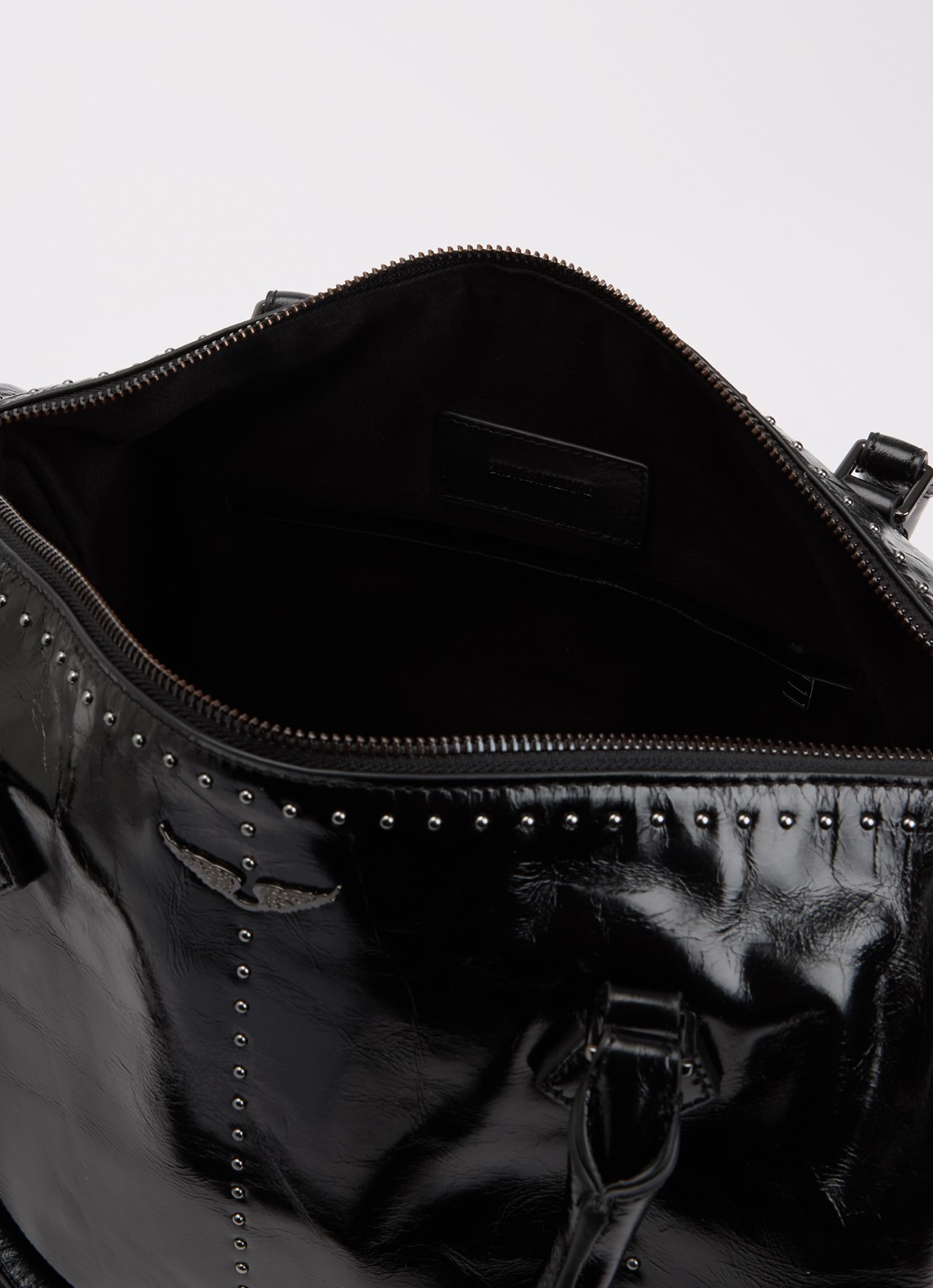 Zadig&Voltaire Sunny handtas van leer met afneembare schouderriem - detail zwart