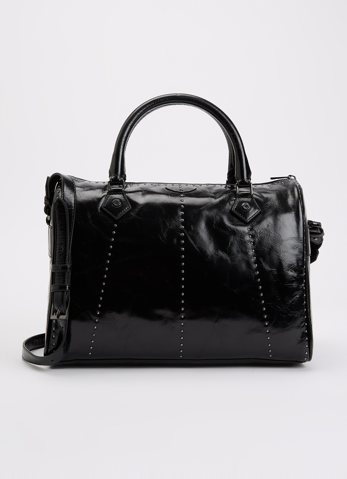 Zadig&Voltaire Sunny handtas van leer met afneembare schouderriem - voorkant 4 zwart