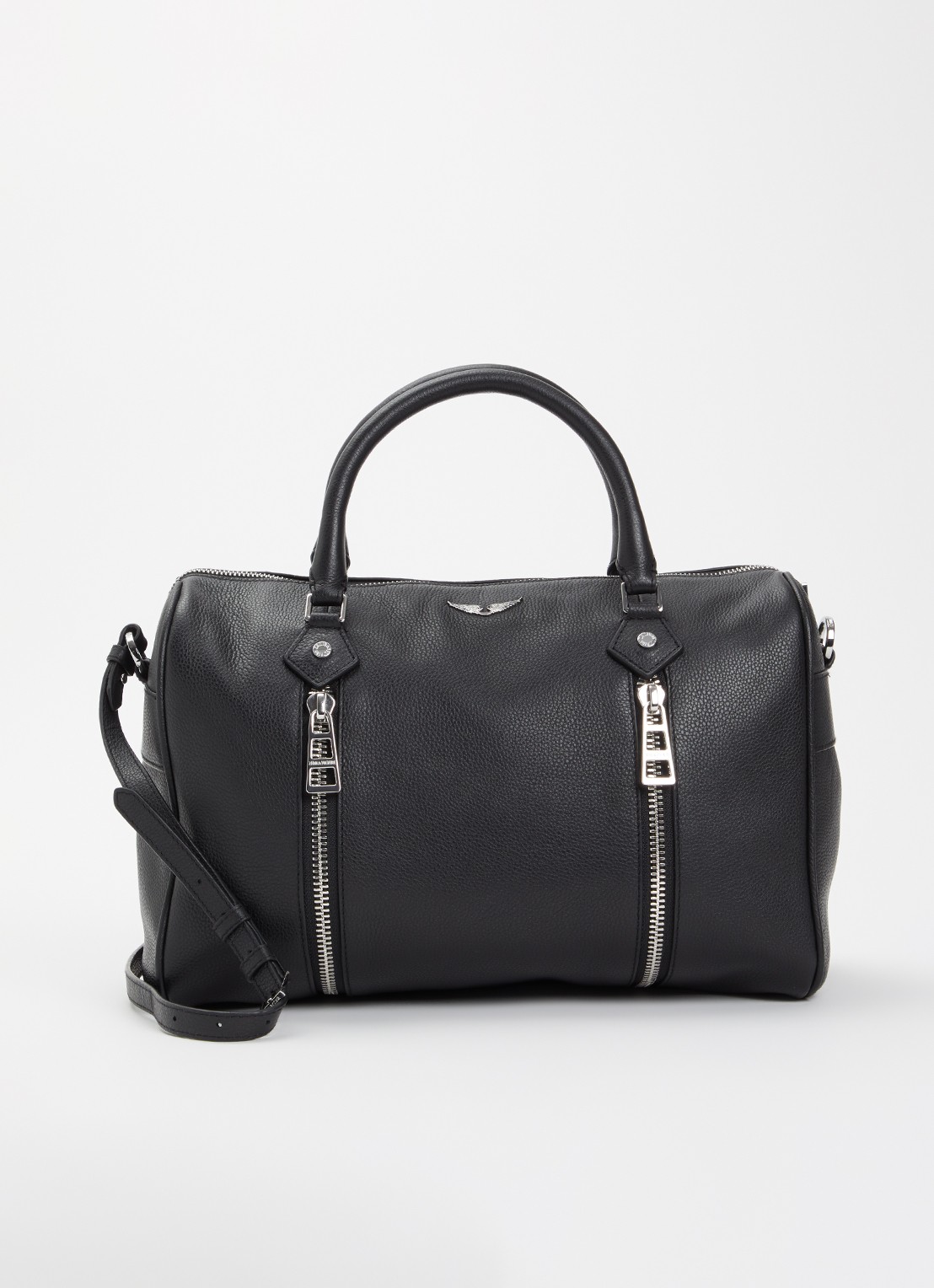 Zadig&Voltaire Sunny Medium handtas van leer - voorkant 2 zwart
