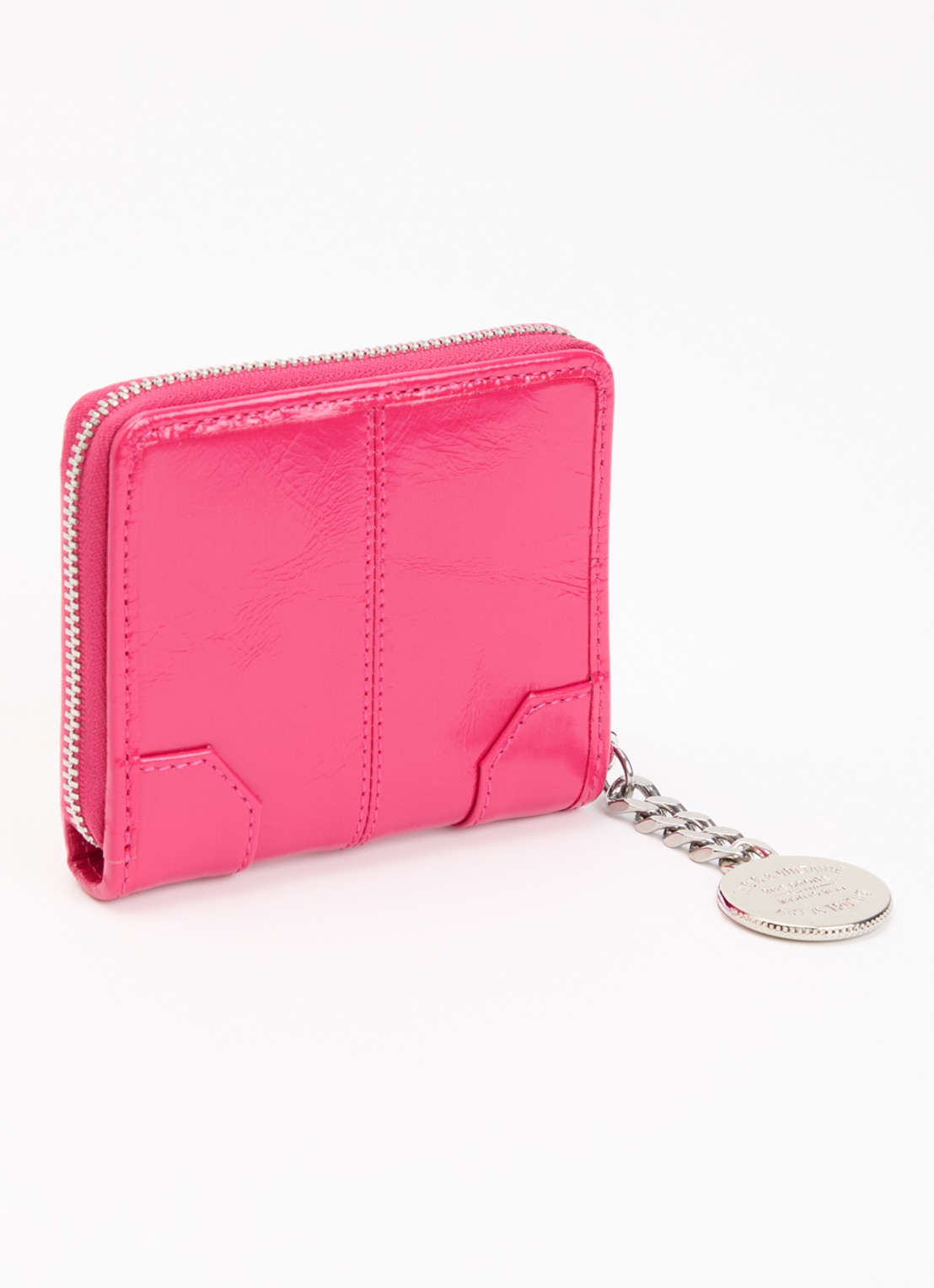 Zadig&Voltaire Sunny Mini portemonnee van leer - achterkant 3 donkerroze