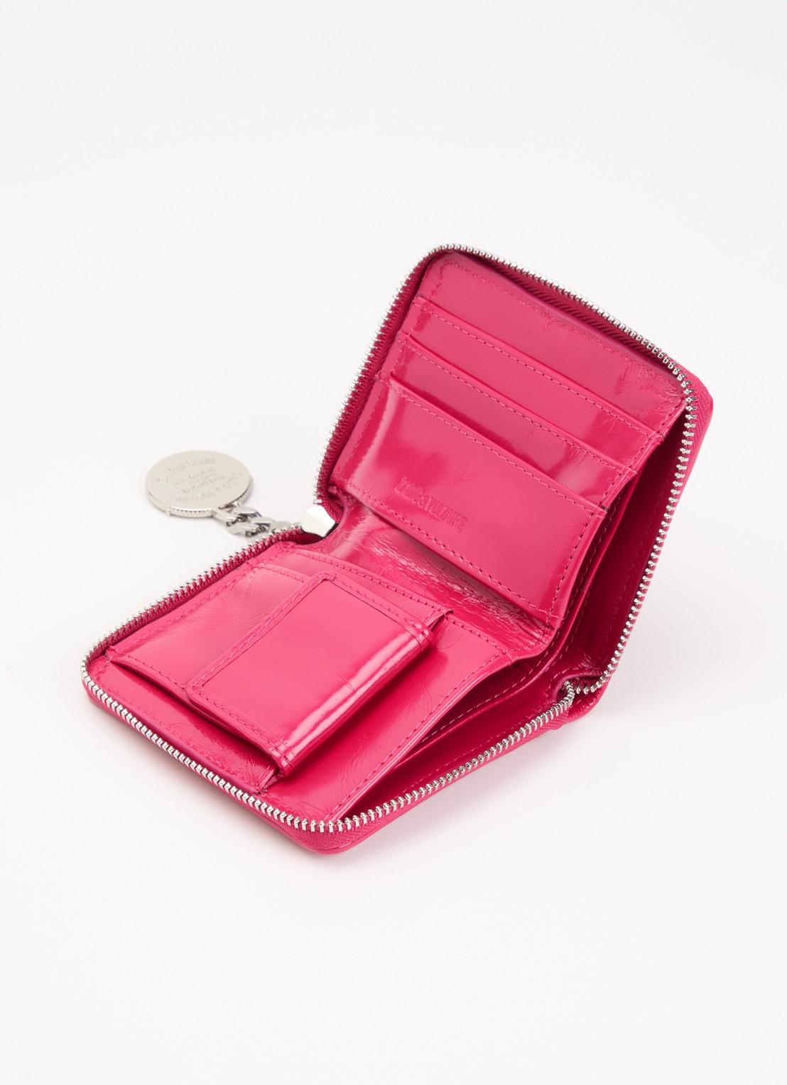 Zadig&Voltaire Sunny Mini portemonnee van leer - voorkant 2 donkerroze