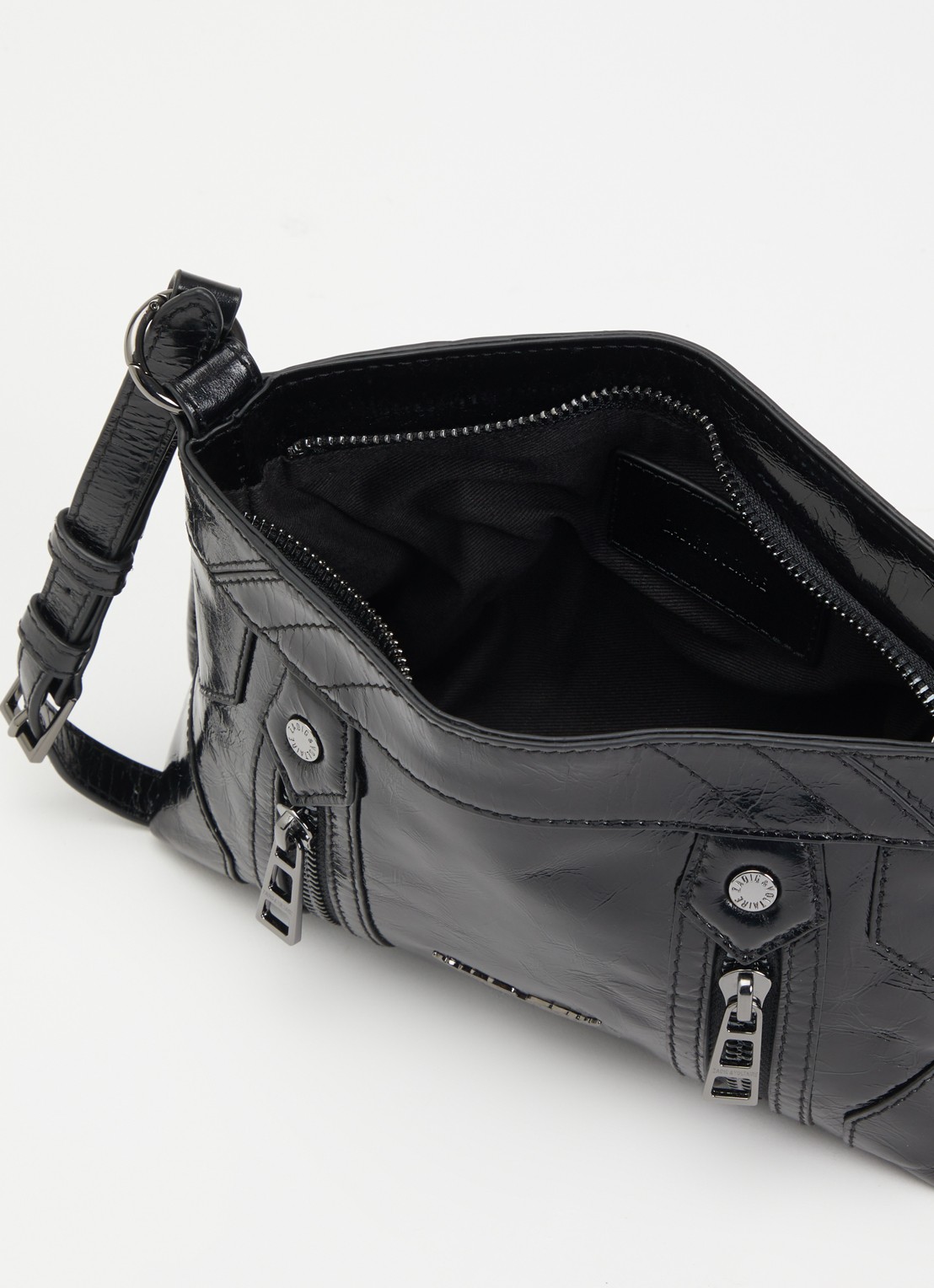Zadig&Voltaire Sunny Mood crossbodytas van leer met structuur - detail 2 grijs