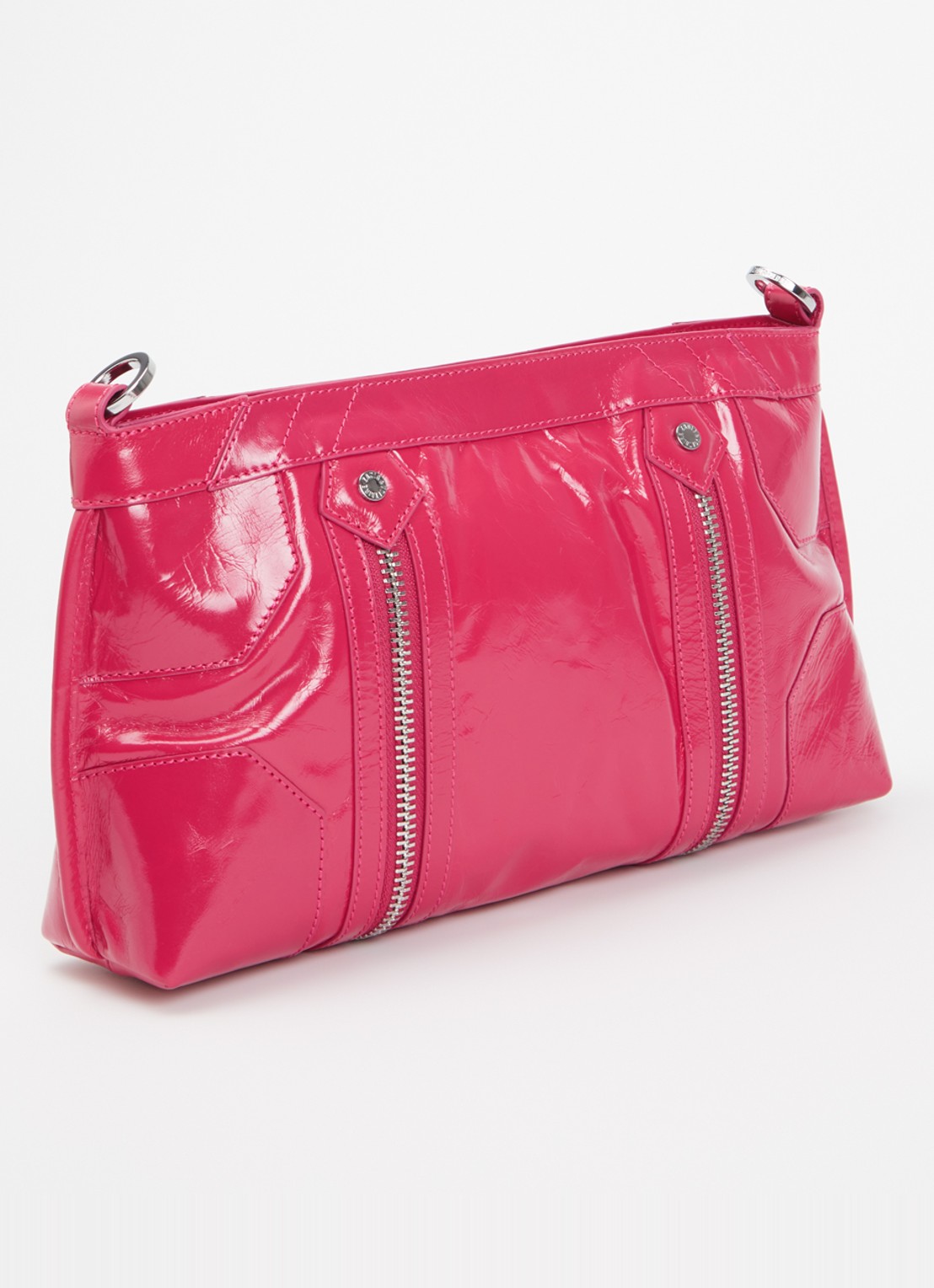 Zadig&Voltaire Sunny Moody crossbodytas van leer met verstelbare schouderriem - achterkant 5 donkerroze