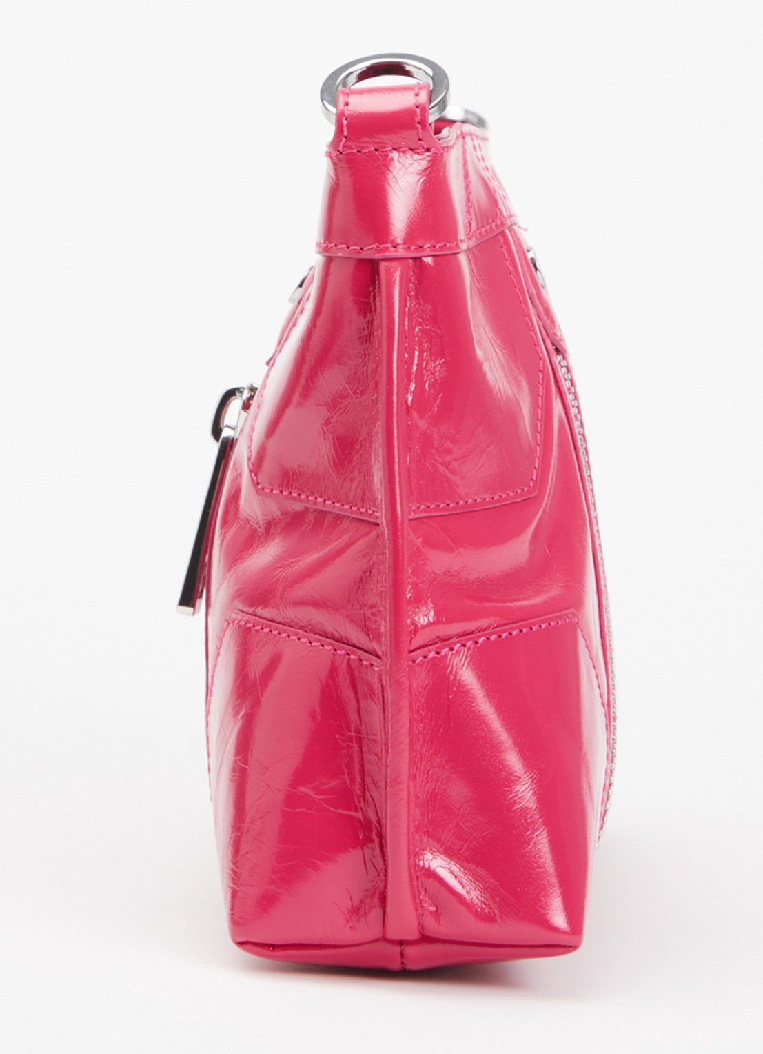 Zadig&Voltaire Sunny Moody crossbodytas van leer met verstelbare schouderriem - detail 3 donkerroze