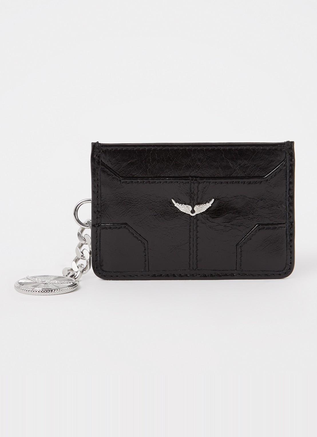 Zadig&Voltaire Sunny Pass pasjeshouder van leer - voorkant zwart