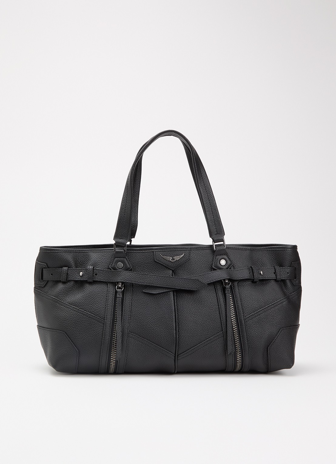 Zadig&Voltaire Sunny shopper van leer - voorkant 4 zwart