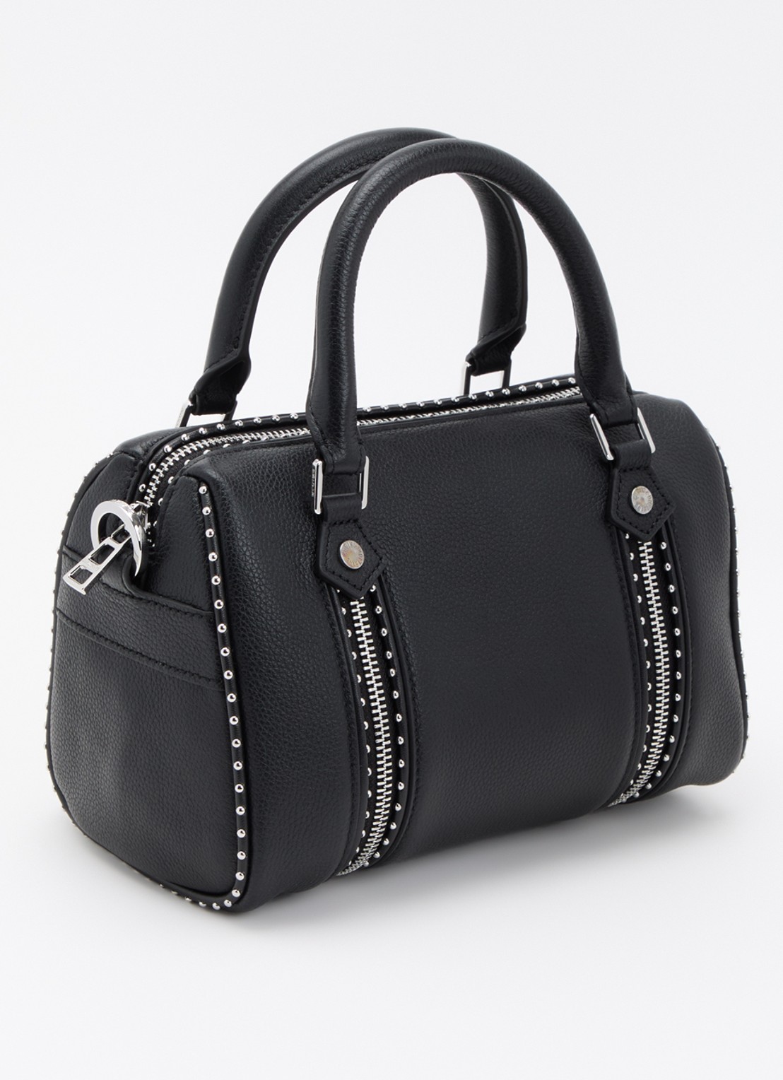 Zadig&Voltaire Sunny Small handtas van leer met studs en afneembare schouderriem - achterkant 2 zwart