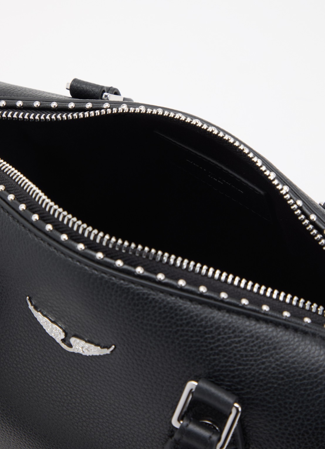 Zadig&Voltaire Sunny Small handtas van leer met studs en afneembare schouderriem - detail 3 zwart