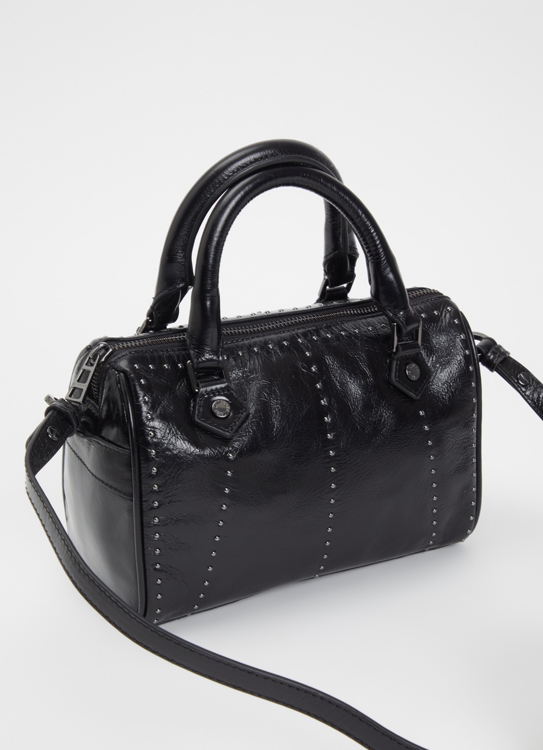 Zadig&Voltaire Sunny Small handtas van leer met studs - achterkant zwart