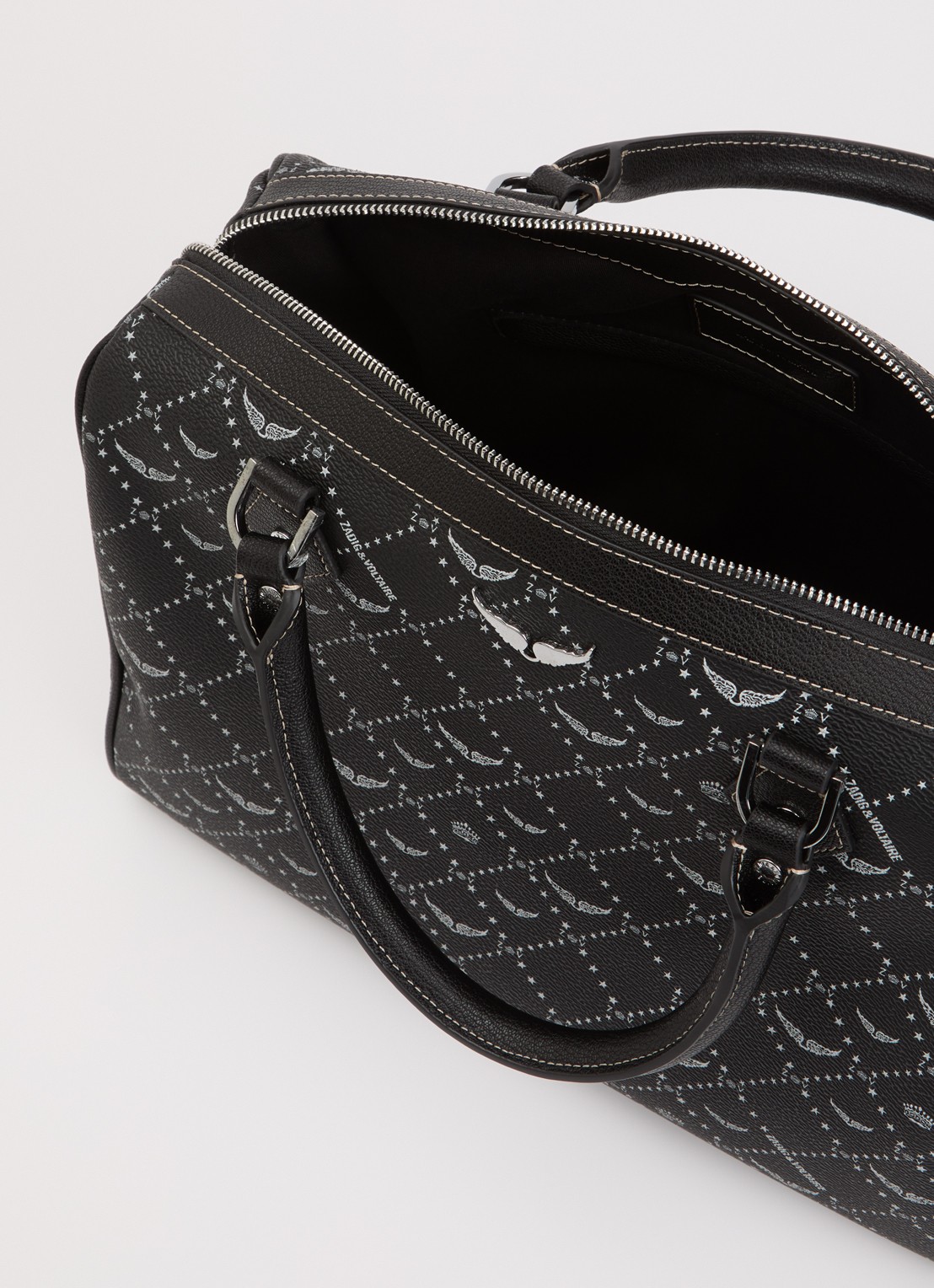 Zadig&Voltaire Sunny Vibe Medium handtas van leer met afneembare schouderriem - detail 2 zwart