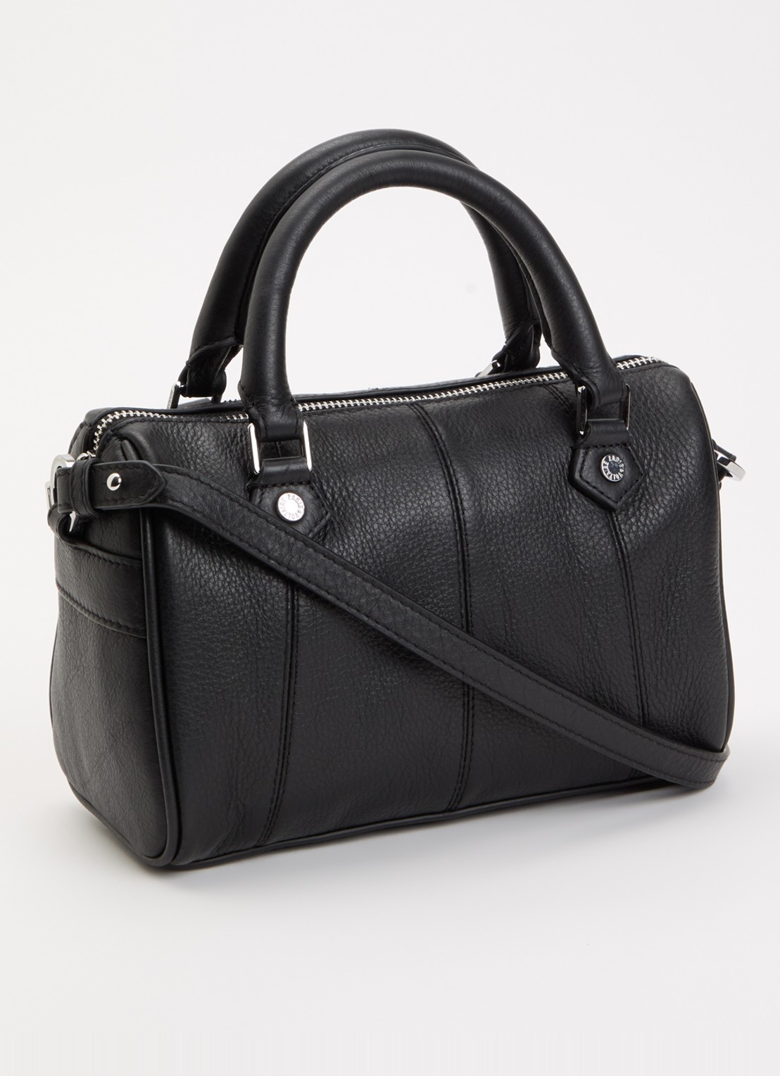 Zadig&Voltaire Sunny Vibe XS crossbodytas van leer met afneembare schouderriem - achterkant zwart