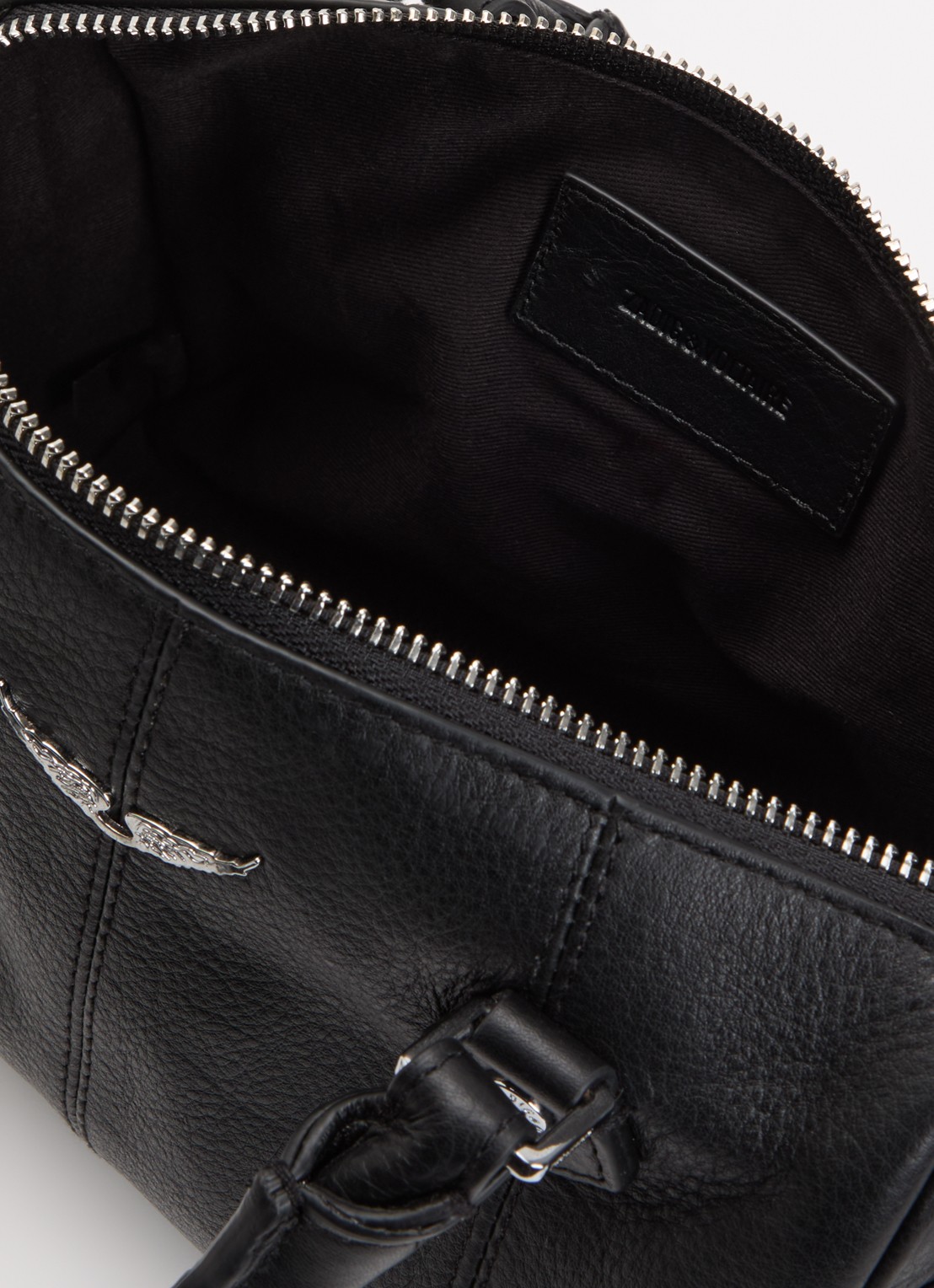 Zadig&Voltaire Sunny Vibe XS crossbodytas van leer met afneembare schouderriem - detail 5 zwart