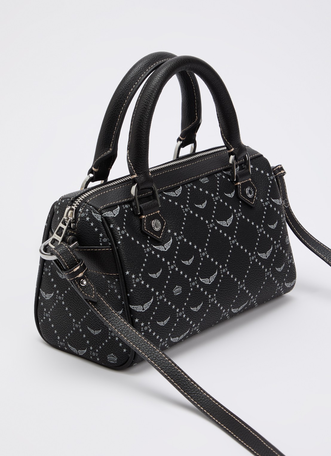 Zadig&Voltaire Sunny XS Vibe handtas van leer met logoprint - achterkant zwart