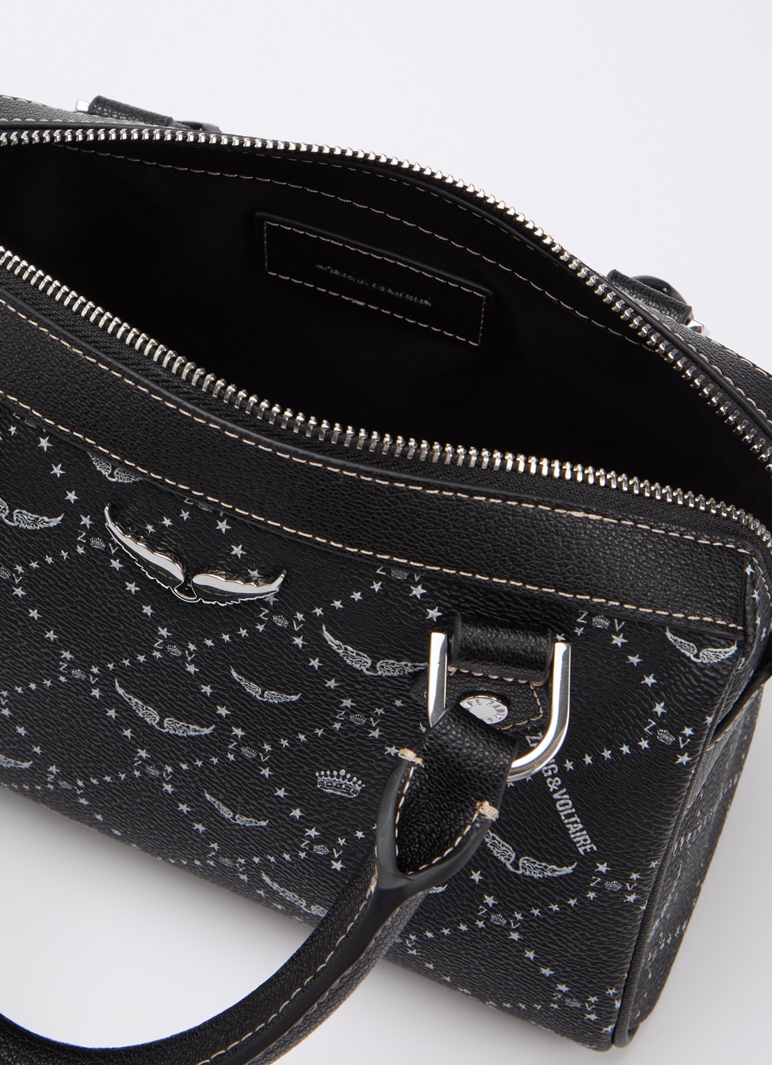 Zadig&Voltaire Sunny XS Vibe handtas van leer met logoprint - detail 2 zwart