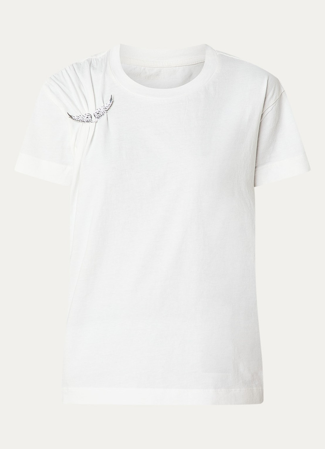 Zadig&Voltaire Suzan T-shirt met afneembare broche - voorkant 3 wit
