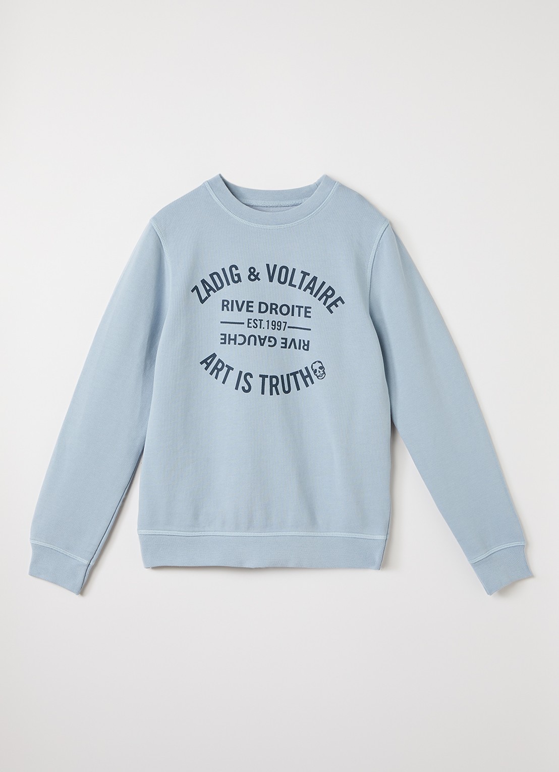 Zadig&Voltaire Sweater met logoprint  - voorkant blauwgrijs