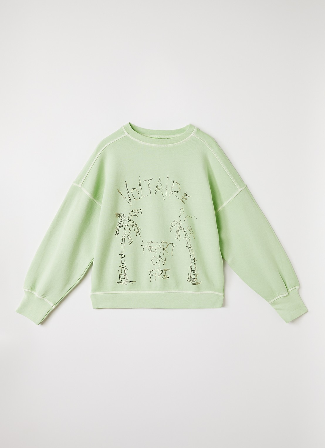 Zadig&Voltaire Sweater met strass - voorkant 2 lindegroen