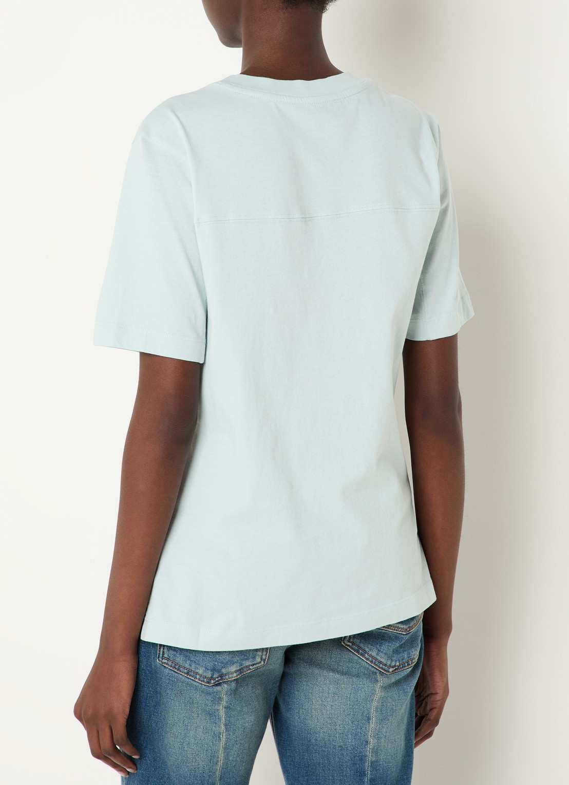 Zadig&Voltaire T-shirt met logoprint en strass - achterkant lichtblauw