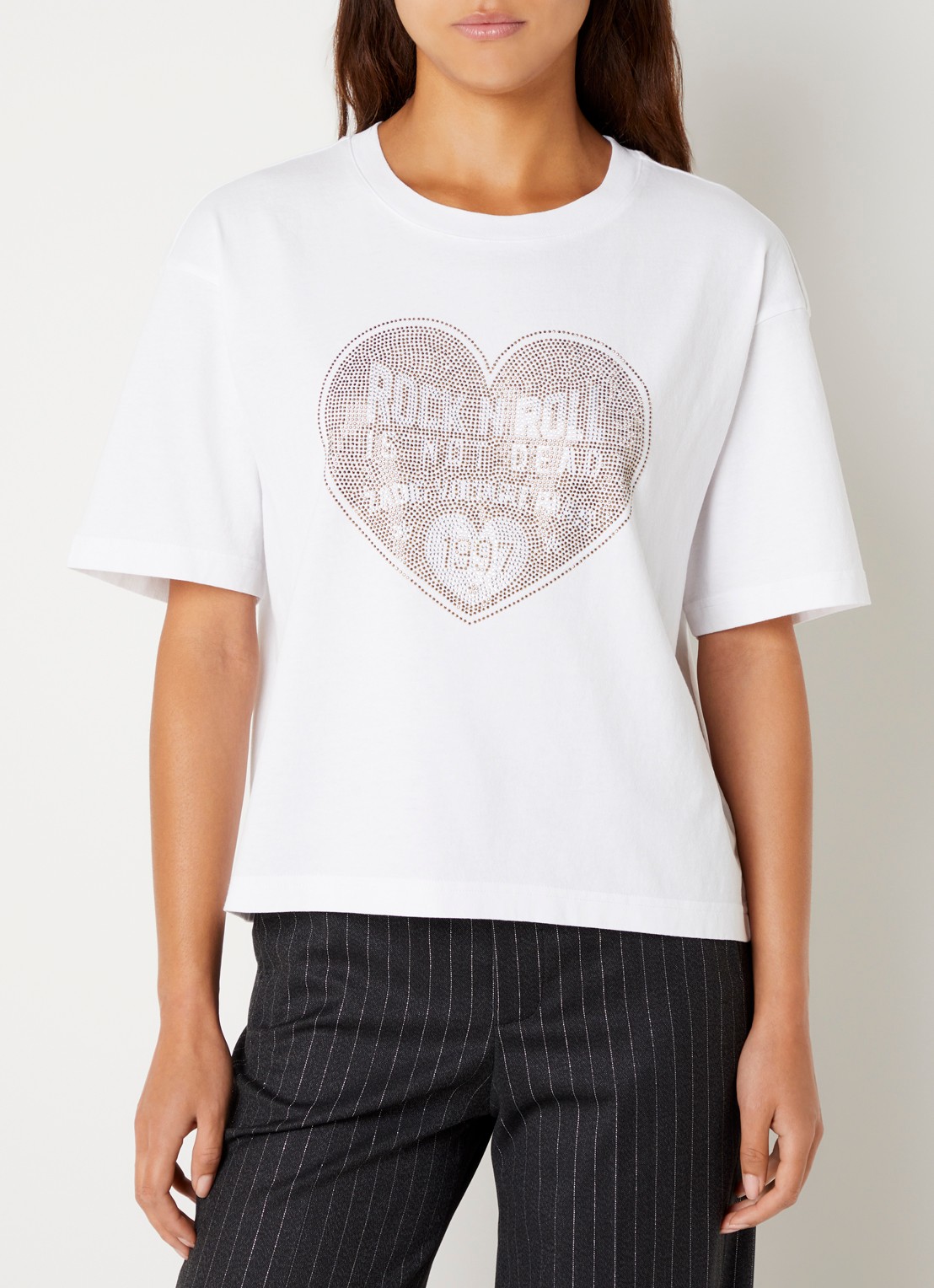 Zadig&Voltaire Tadia T-shirt met strass - detail 3 wit
