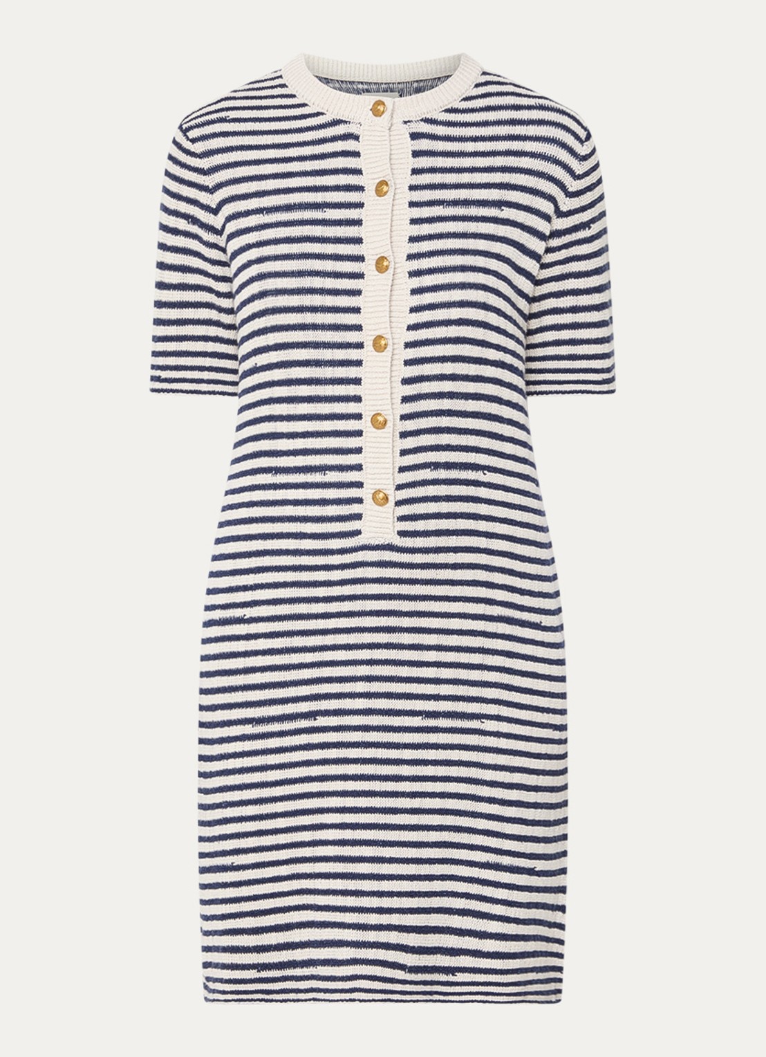 Zadig&Voltaire Tahoe fijngebreide mini jurk met lurex - voorkant 2 donkerblauw