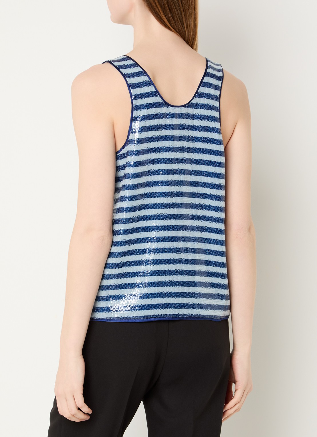 Zadig&Voltaire Tarys tanktop met pailletten - achterkant donkerblauw