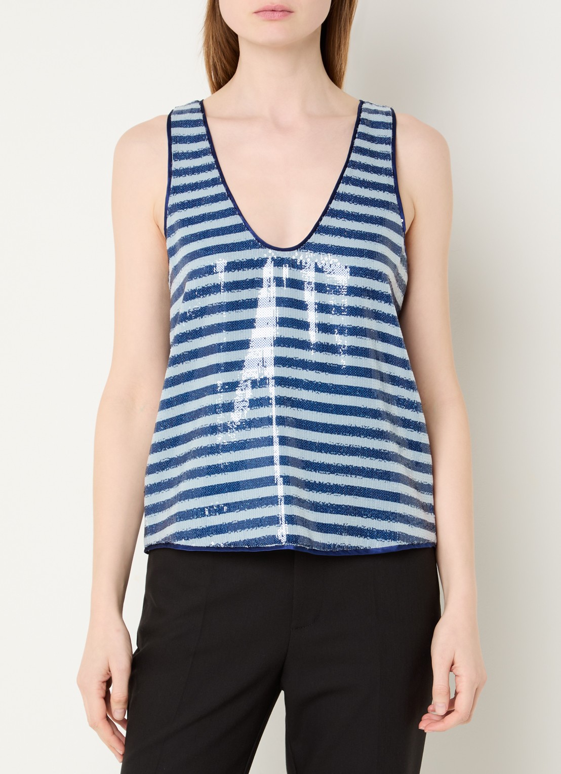 Zadig&Voltaire Tarys tanktop met pailletten - detail 2 donkerblauw