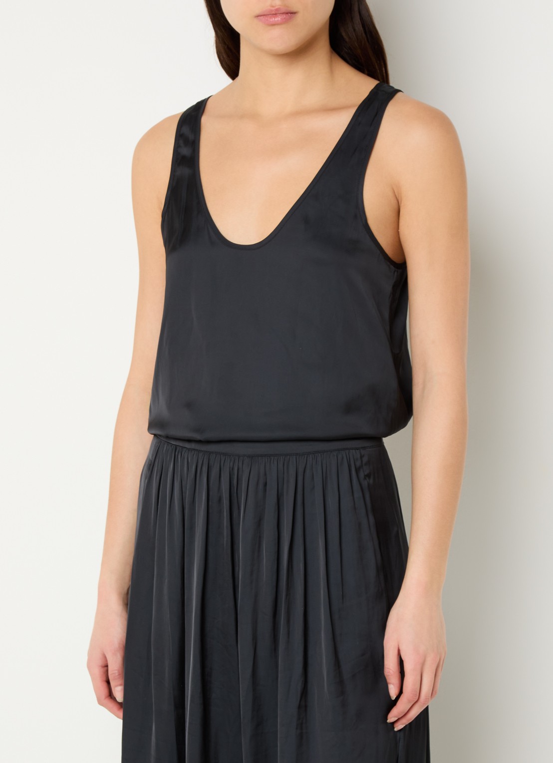 Zadig&Voltaire Tarys tanktop van satijn met strass - detail zwart