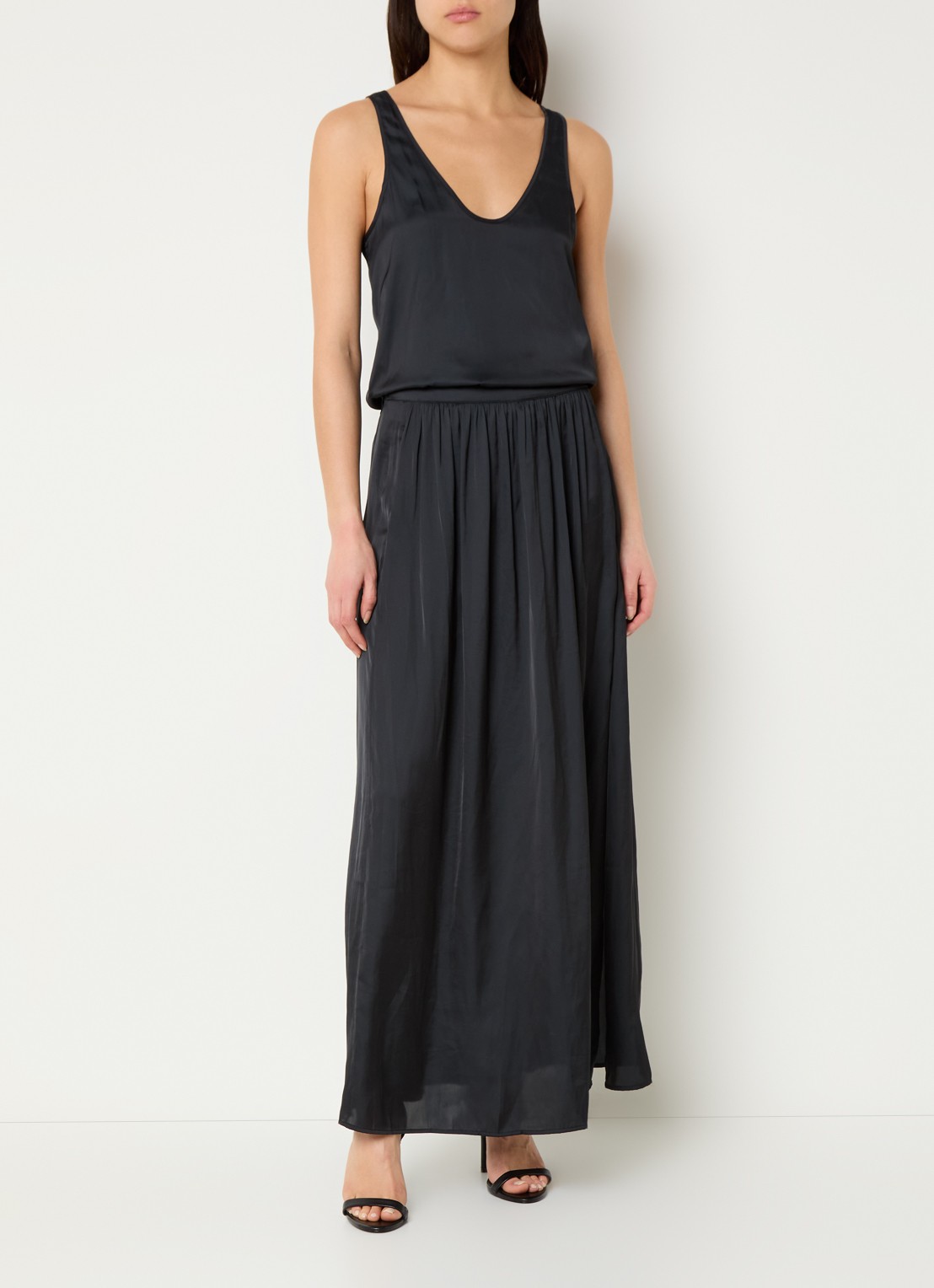 Zadig&Voltaire Tarys tanktop van satijn met strass - voorkant 3 zwart