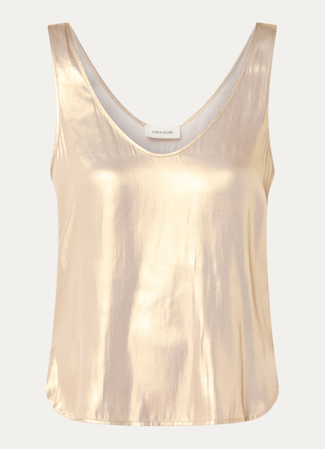 Zadig&Voltaire Tarys top van satijn - voorkant 2 goud