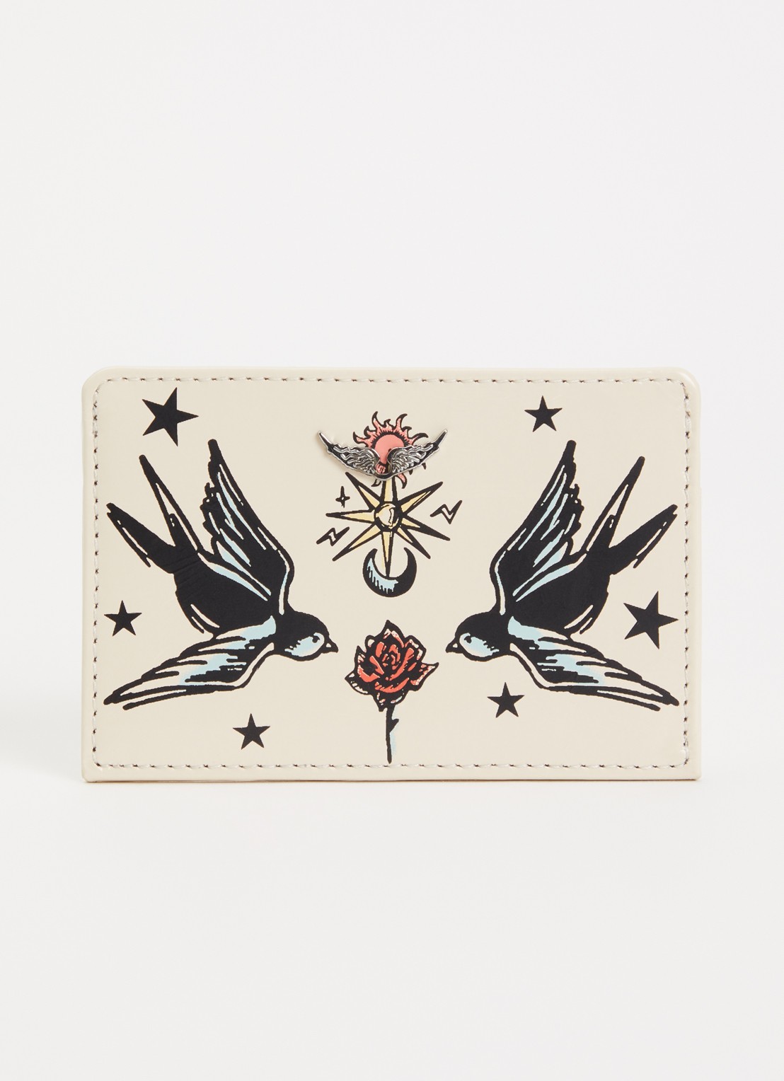 Zadig&Voltaire Tattoo pasjeshouder van leer - achterkant 3 ivoor