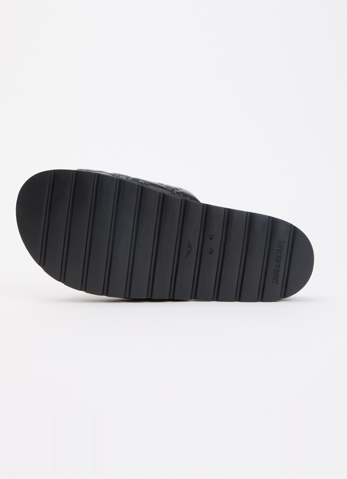 Zadig&Voltaire Teddy Bare Vintage slipper van leer met logoprint - detail 5 zwart