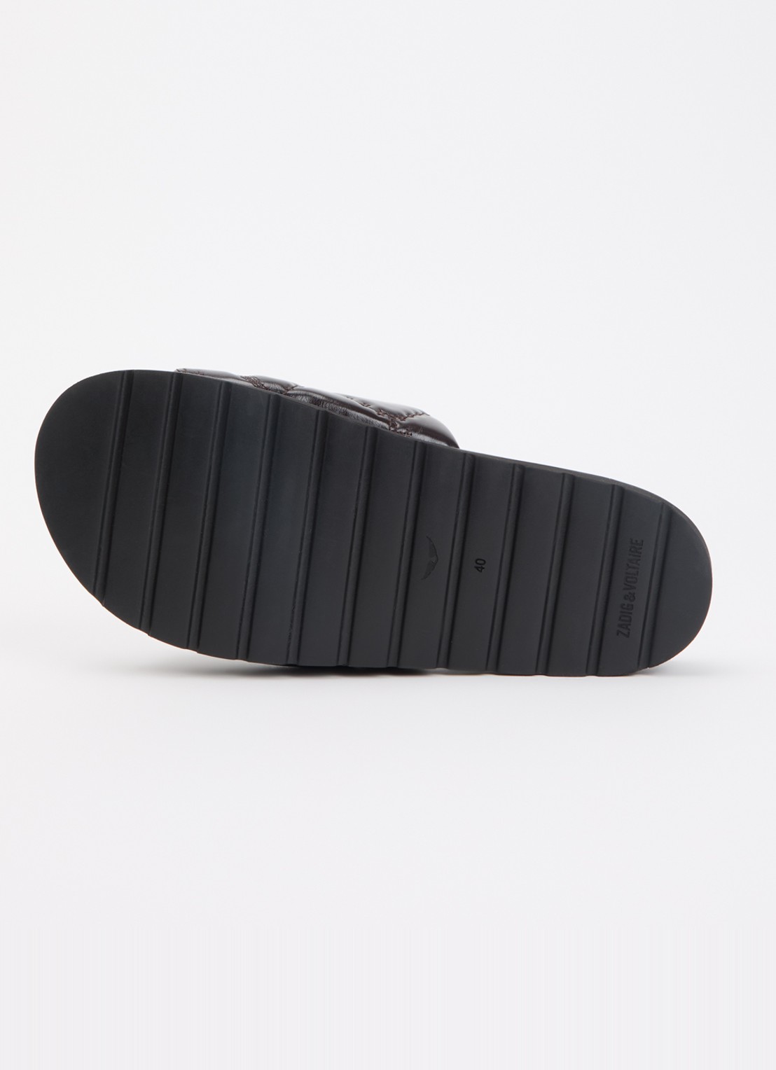 Zadig&Voltaire Teddy Bare Vintage slipper van leer met logoprint - detail 4 bordeauxrood