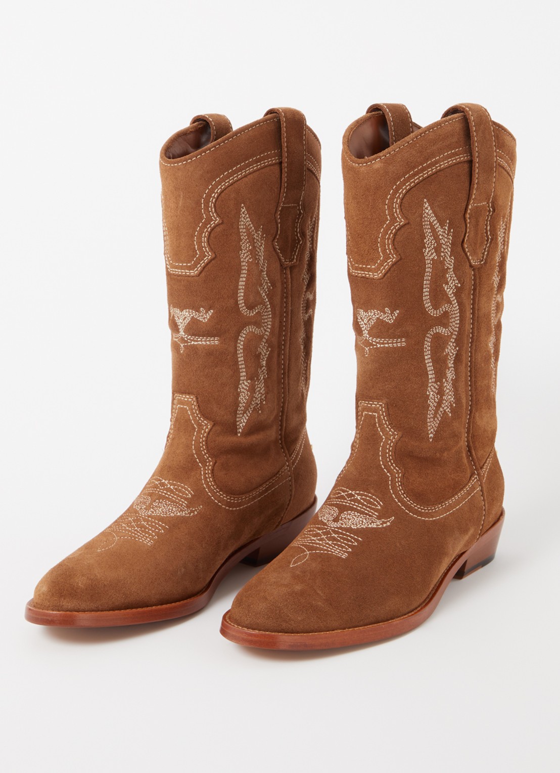 Zadig&Voltaire Tex Western cowboylaars van suède - detail 3 roestbruin
