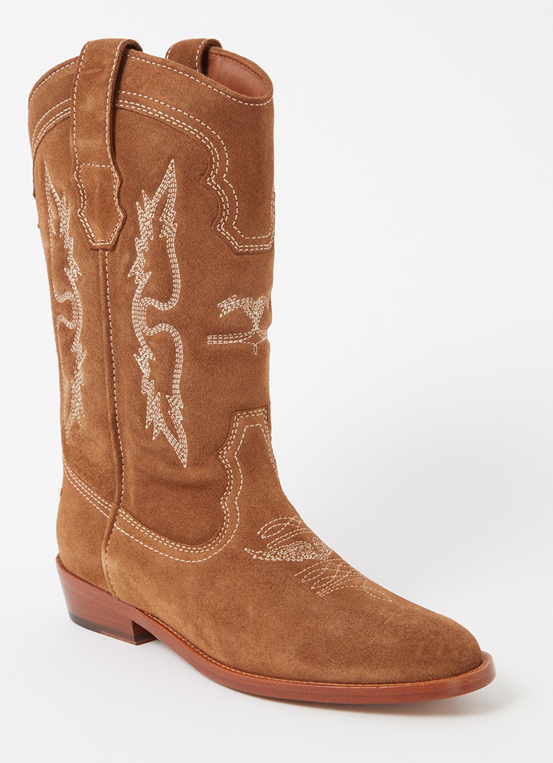 Zadig&Voltaire Tex Western cowboylaars van suède - voorkant roestbruin