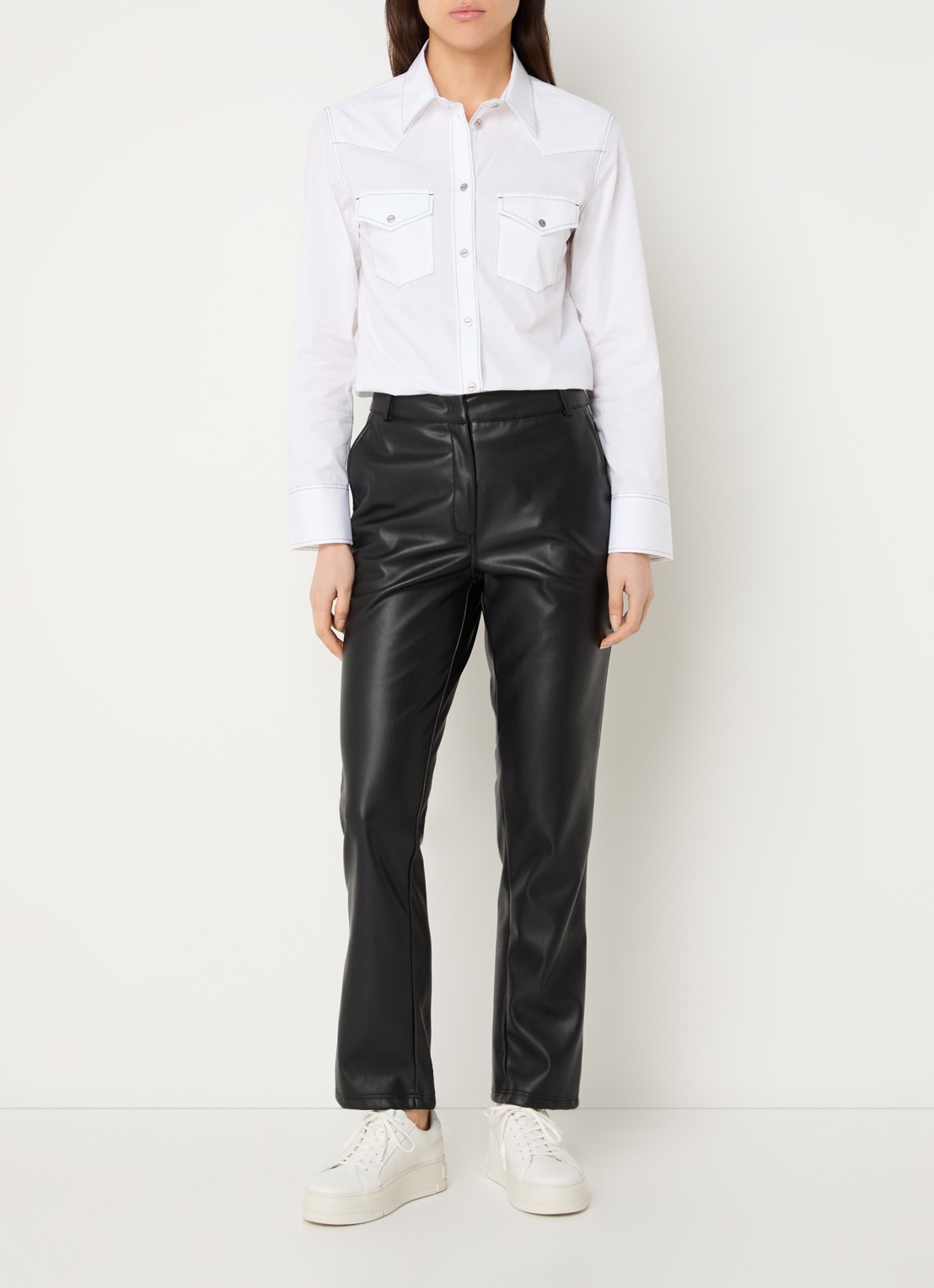 Zadig&Voltaire Thelma blouse van  katoen met borstzakken - voorkant 3 wit