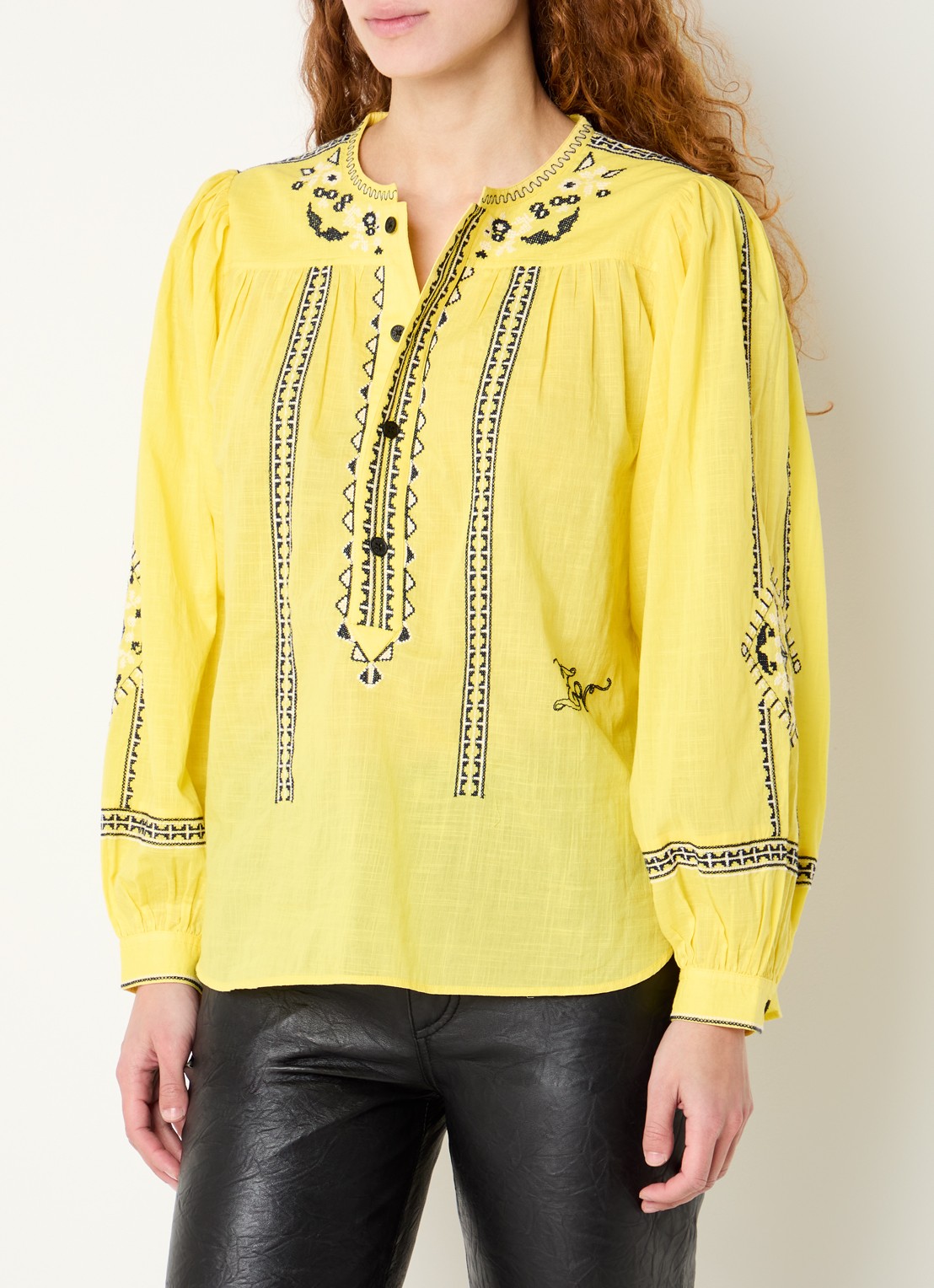 Zadig&Voltaire Tigy tuniek met borduring - detail 4 geel