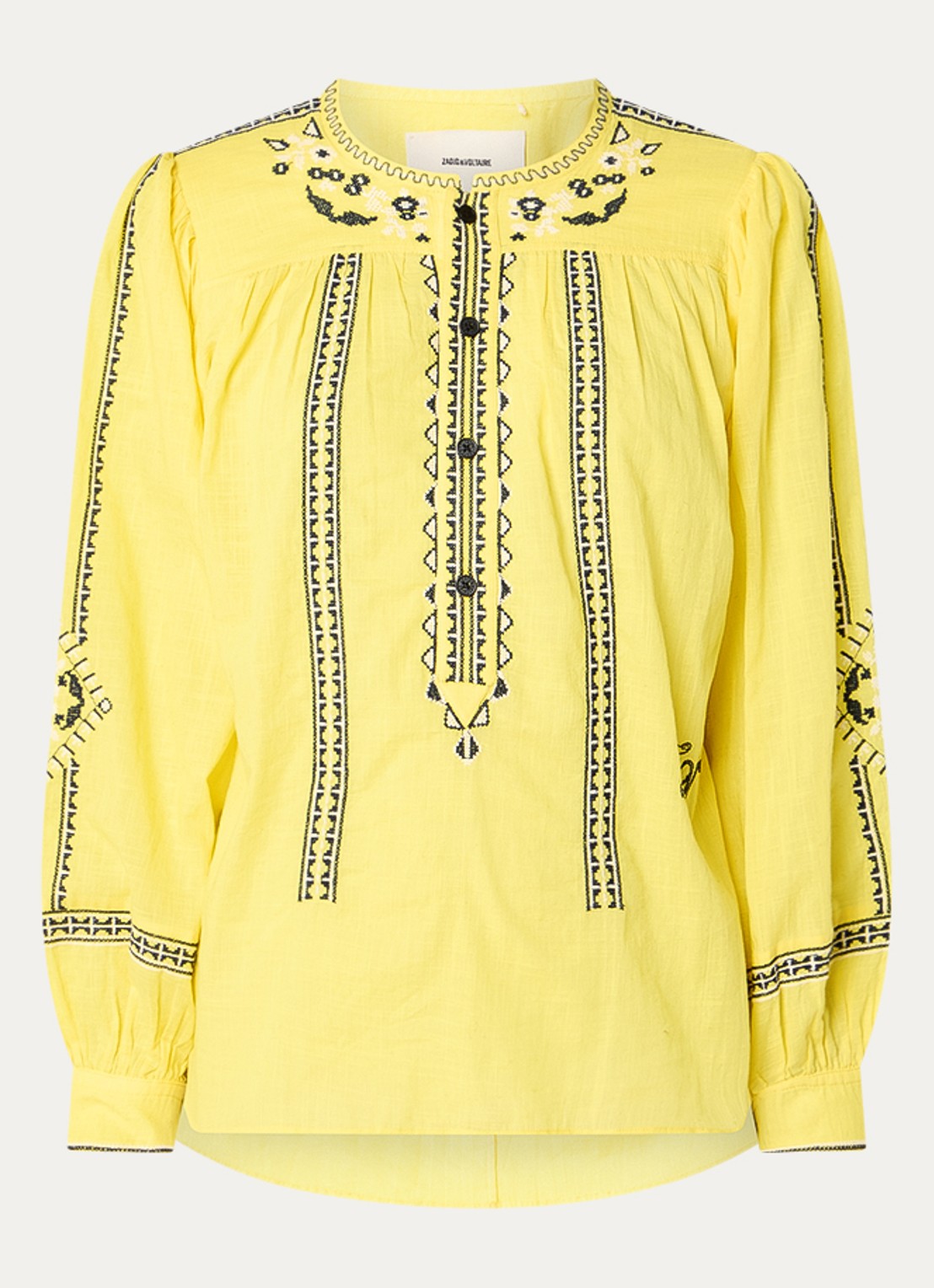 Zadig&Voltaire Tigy tuniek met borduring - voorkant 2 geel