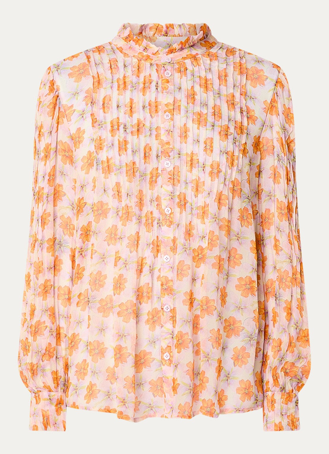 Zadig&Voltaire Timz blouse met print - voorkant orange