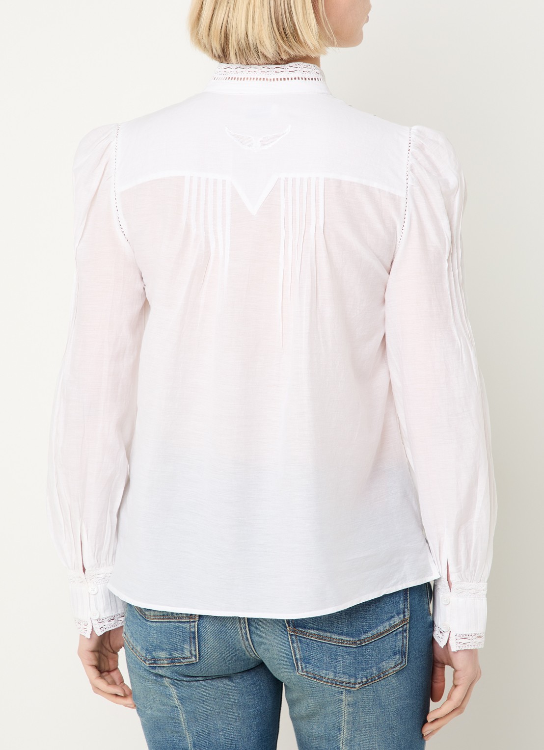 Zadig&Voltaire Timz Tomboy blouse met details van kant - achterkant 4 wit