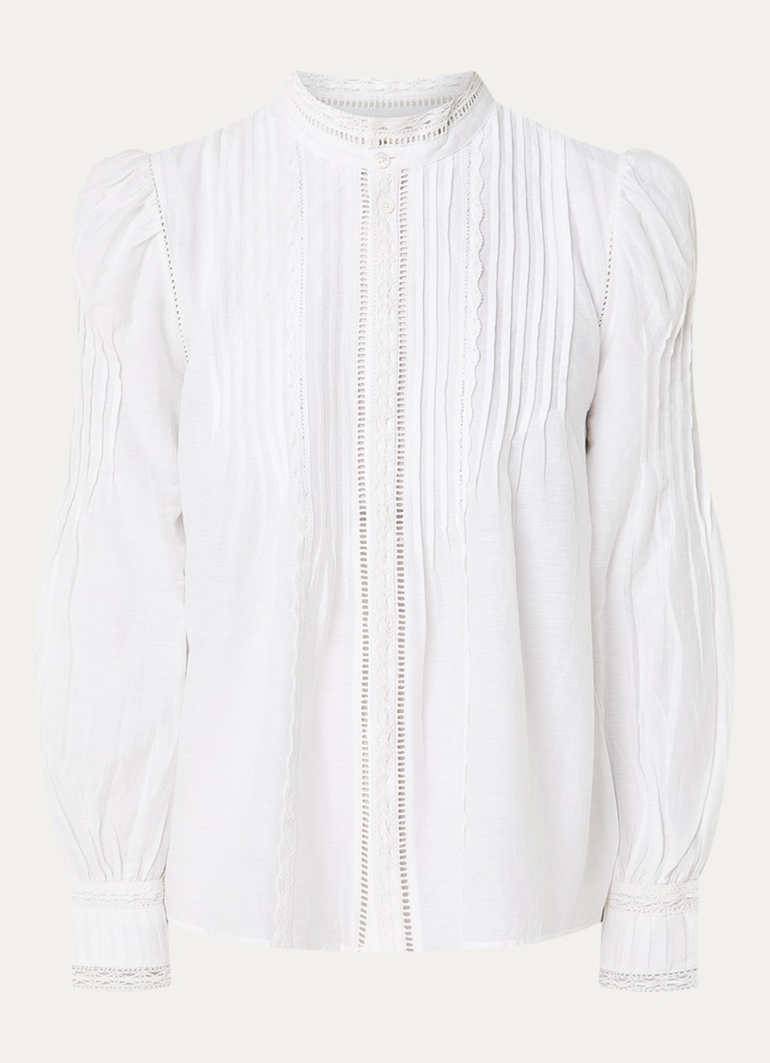 Zadig&Voltaire Timz Tomboy blouse met details van kant - voorkant 2 wit