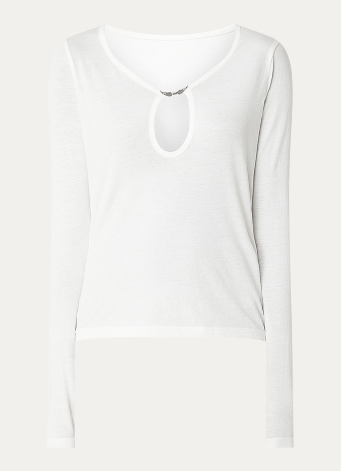 Zadig&Voltaire Tina longsleeve met cut-out detail - voorkant 2 gebroken wit