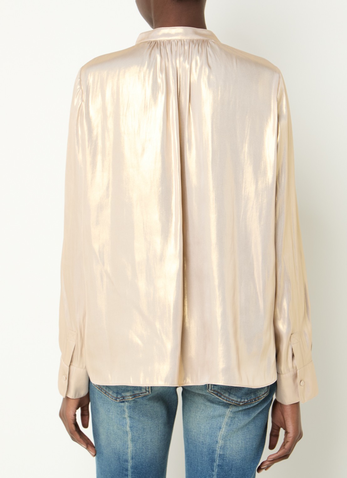 Zadig&Voltaire Tink tuniek met metallic finish - achterkant 4 witgoud