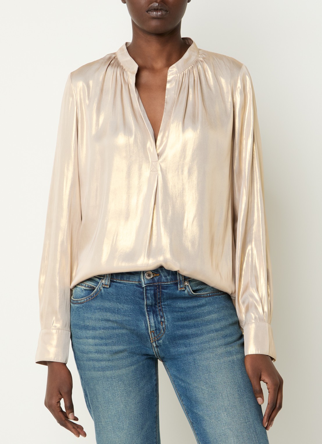 Zadig&Voltaire Tink tuniek met metallic finish - detail 3 witgoud