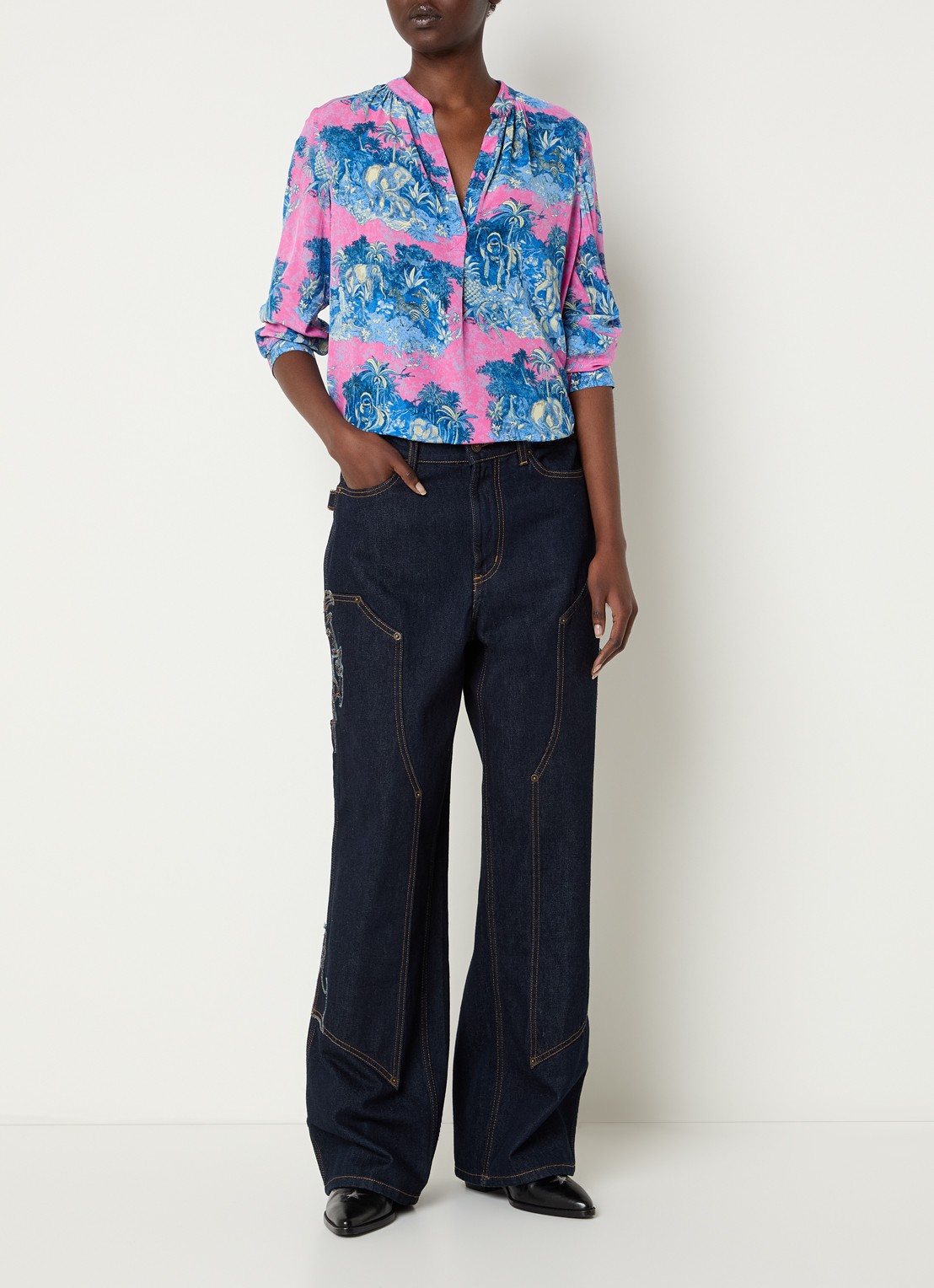 Zadig&Voltaire Tink tuniek met print - voorkant 2 fuchsia
