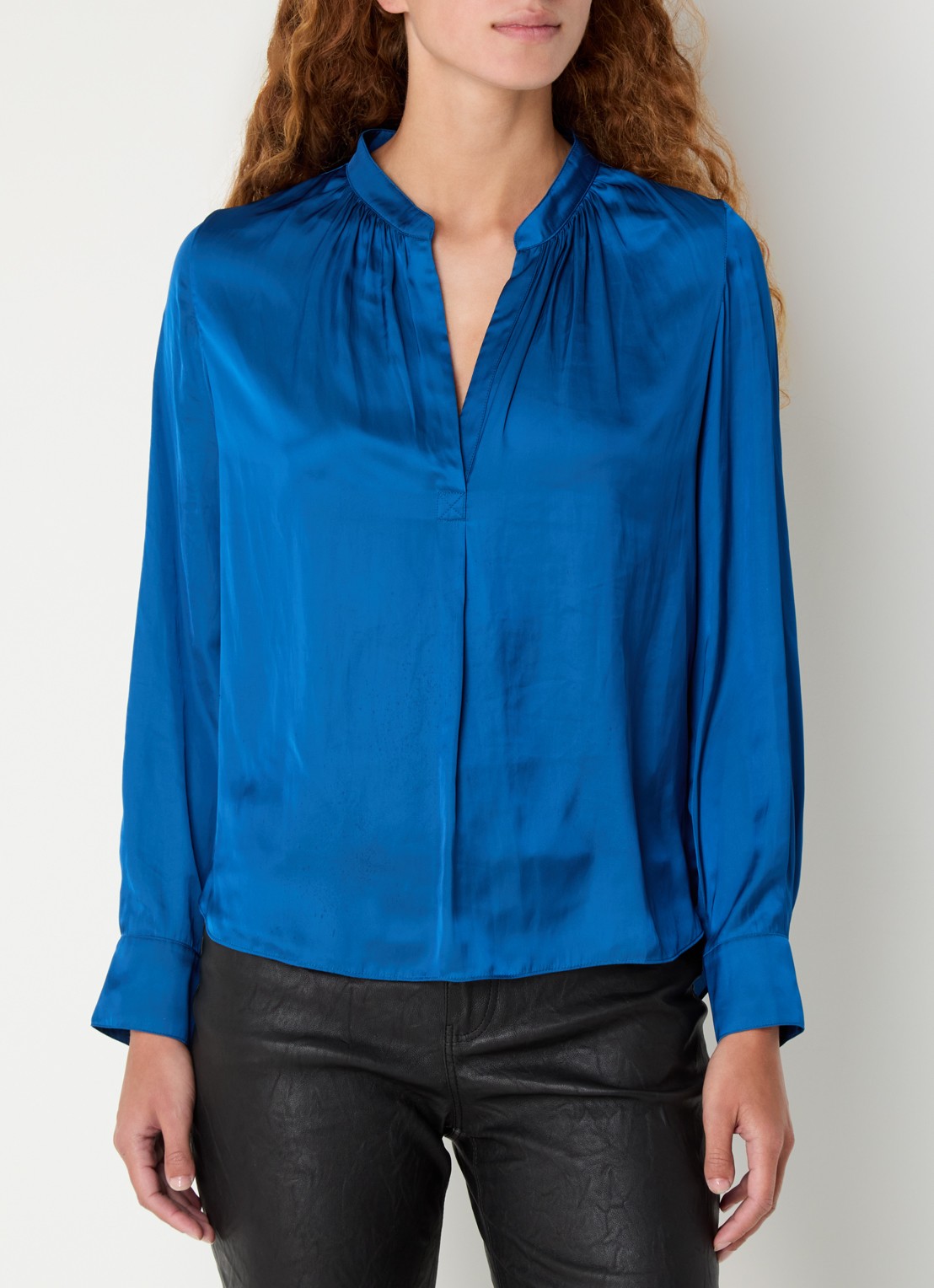 Zadig&Voltaire Tink tuniek van satijn met plooidetail - detail 4 blauw