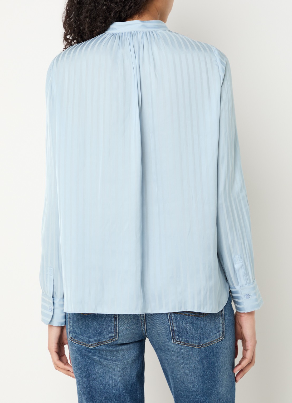 Zadig&Voltaire Tink tuniek van satijn met plooidetail - achterkant lichtblauw
