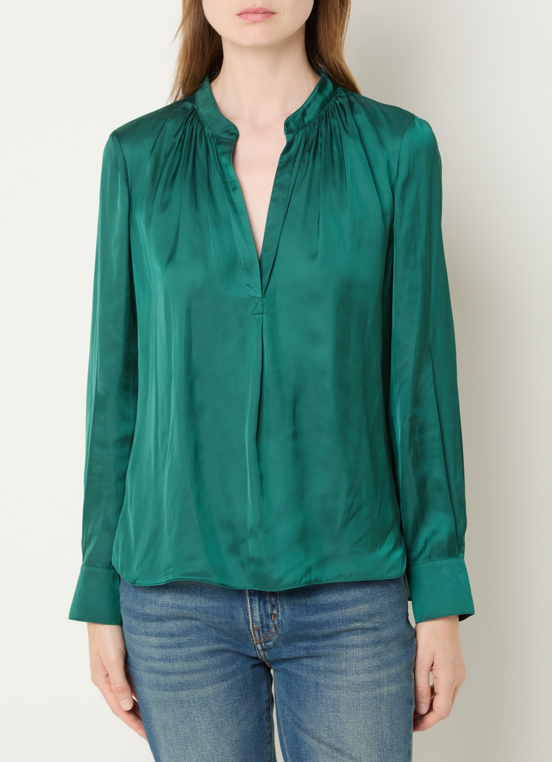 Zadig&Voltaire Tink tuniek van satijn met plooidetail - detail 3 groen