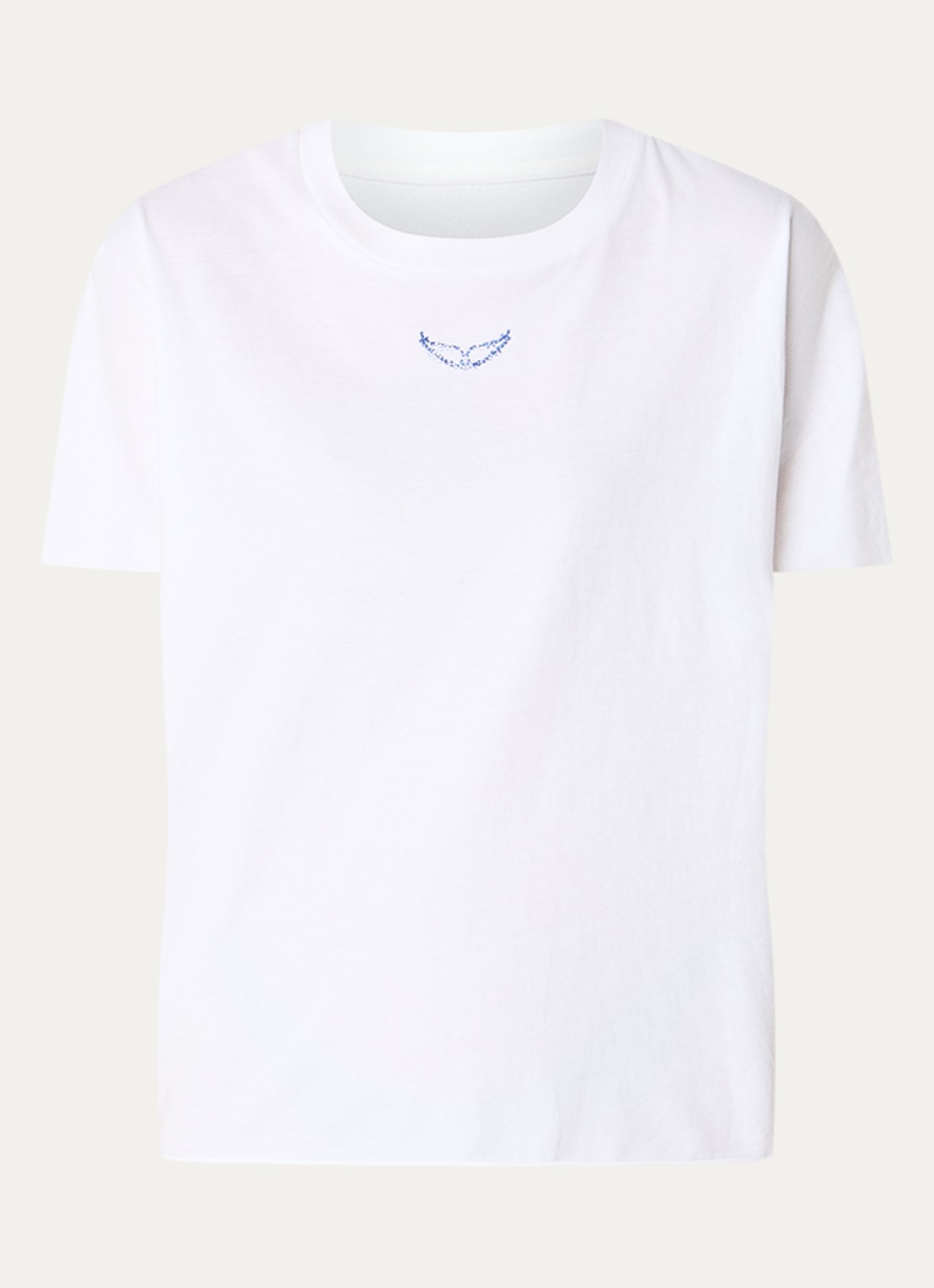 Zadig&Voltaire Tommer Once T-shirt met front- en backprint van strass - voorkant wit