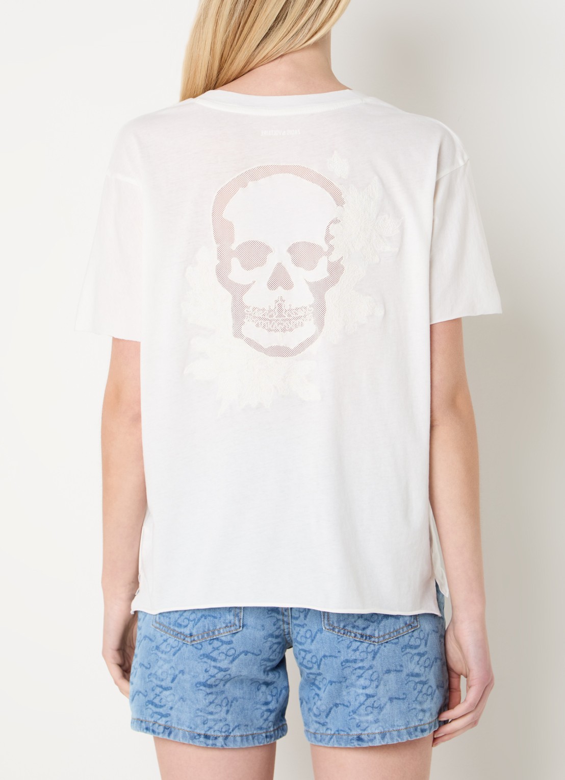 Zadig&Voltaire Tommer T-shirt met borduring  - detail 4 wit