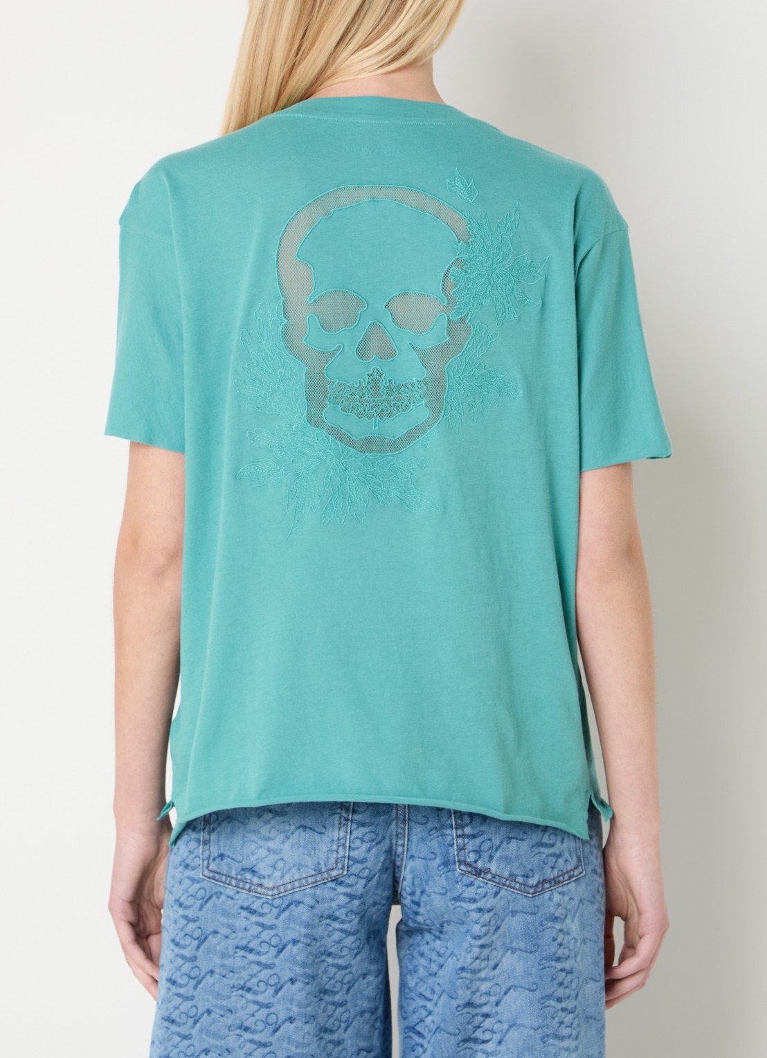 Zadig&Voltaire Tommer T-shirt met borduring  - detail 4 zeegroen